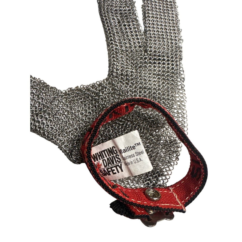 Whiting Davis 513 Mailite Stainless Steel Mesh 3-Finger Safety Glove Size M - Picture 6 of 8